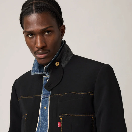 LEVI'S® X SACAI MEN'S DENIM X METELASSE TWILL REVERSIBLE BLOUSON - DARK INIDGO - FLAT FINISH