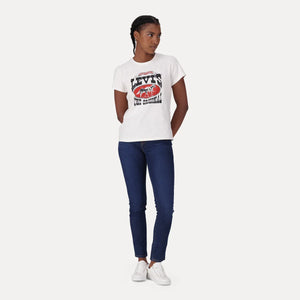 LEVI’S® WOMEN'S 710 MID-RISE SUPER SKINNY JEANS - DARK INDIGO - WORN IN