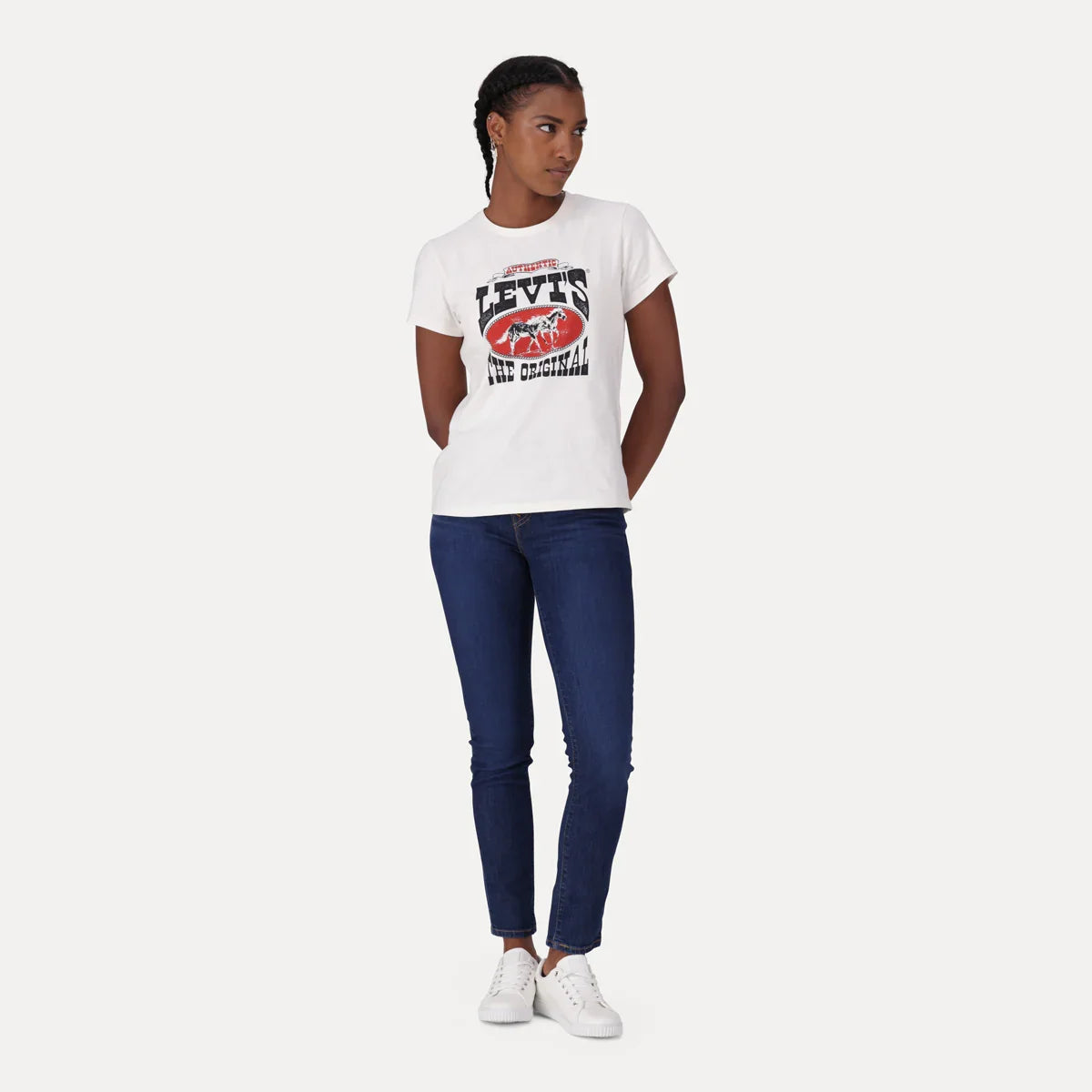 LEVI’S® WOMEN'S 710 MID-RISE SUPER SKINNY JEANS - DARK INDIGO - WORN IN