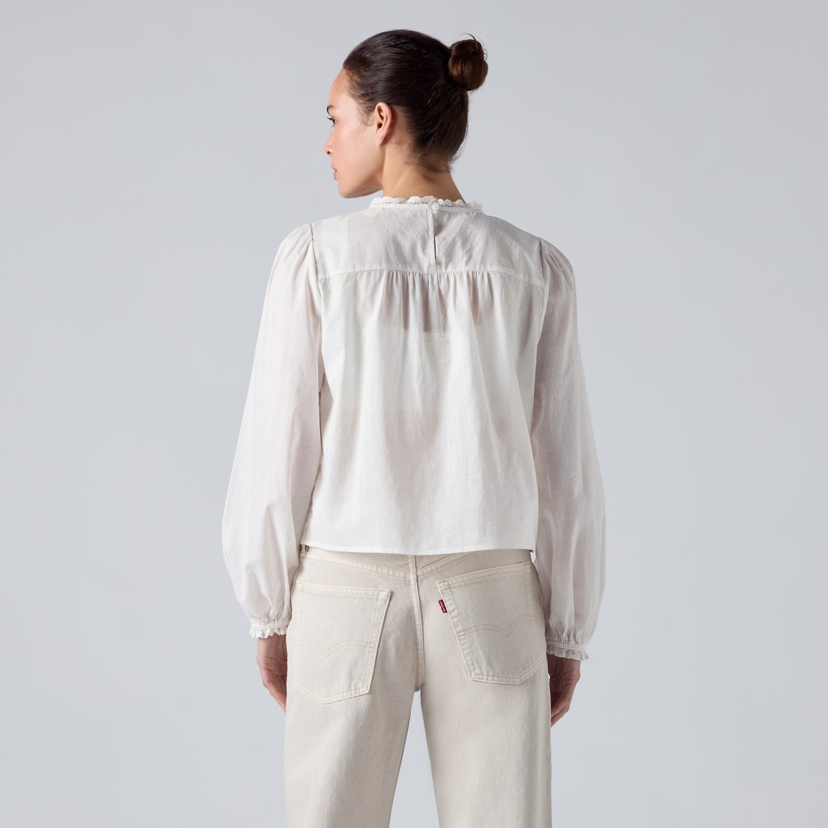 LEVI'S® WOMEN'S HAN LONG-SLEEVE BEADED BLOUSE - NEUTRAL