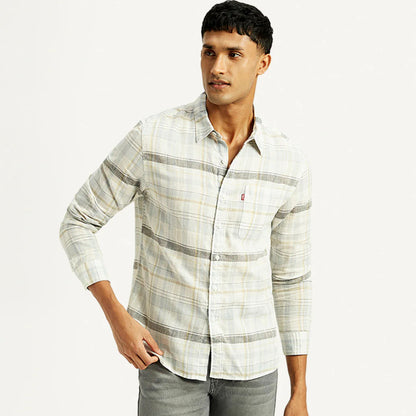 LEVI'S®MEN'S PLAID SLIM FIT LINEN SHIRT - MULTI COLOUR