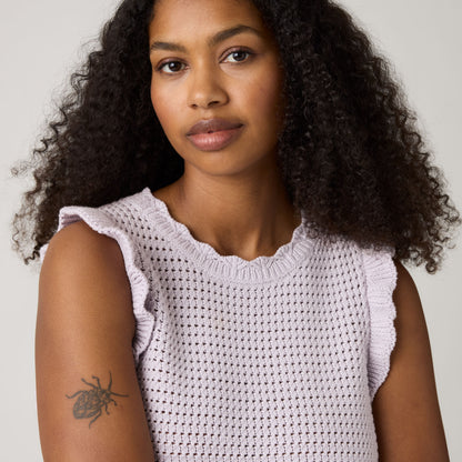 LEVI'S® WOMEN'S LULU FLUTTER SLEEVE SWEATER TANK - BLUE