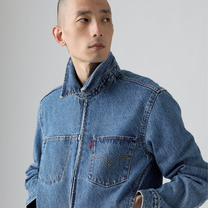 LEVI'S® MEN'S TWIST TRUCKER JACKET - MED INDIGO - WORN IN