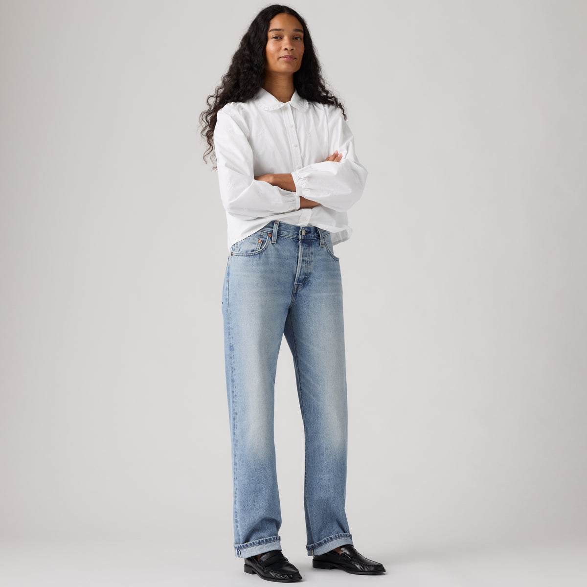 LEVI'S® WOMEN'S 501® '90S JEANS - MED INDIGO - WORN IN