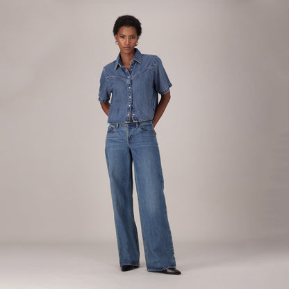 LEVI'S® WOMEN'S LOW LOOSE JEANS - MED INDIGO - WORN IN