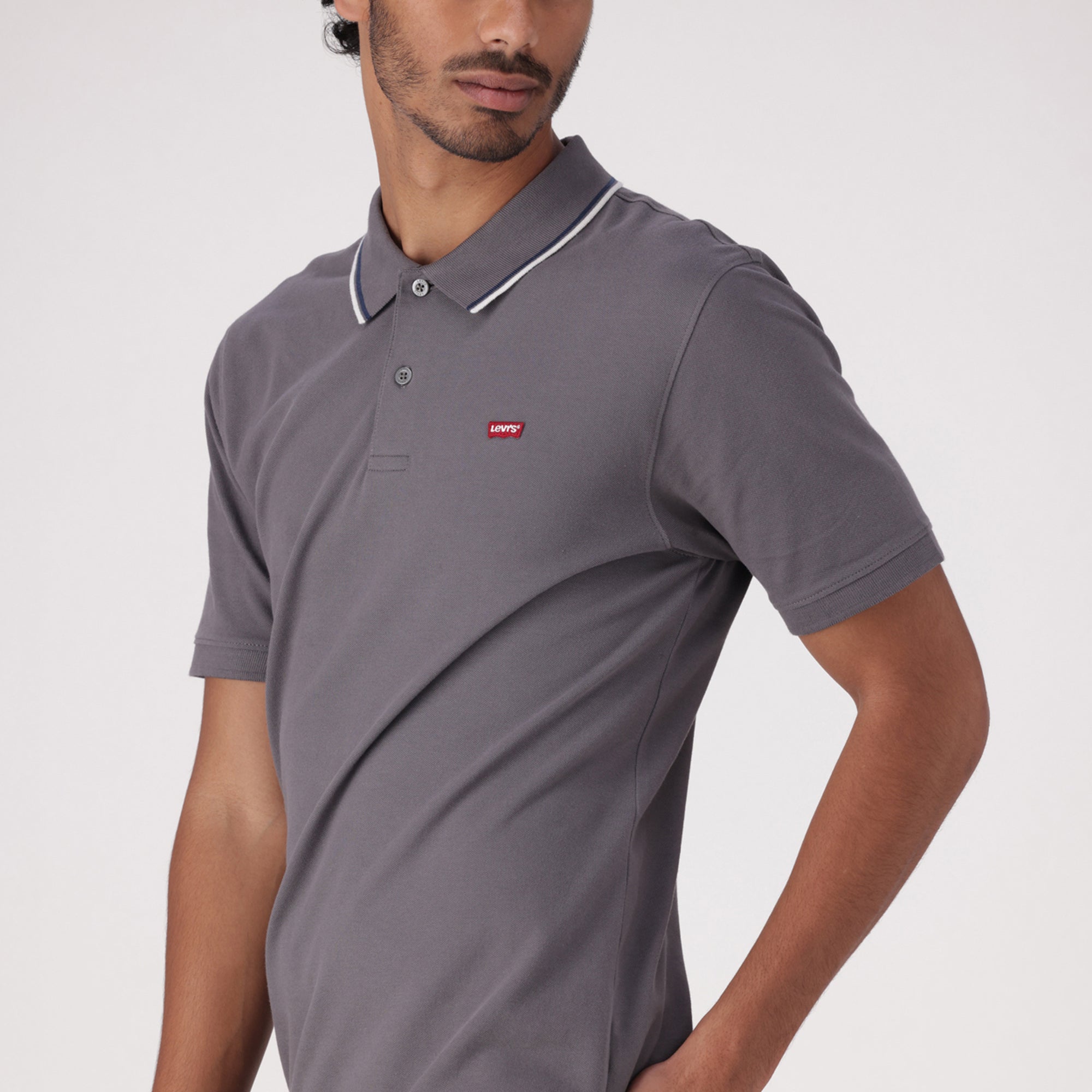 LEVI'S® MEN'S SLIM HOUSEMARK POLO SHIRT - GREY