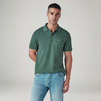LEVI'S® MEN'S SOLID GREEN PIQUE POLO T-SHIRT - GREEN