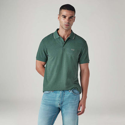 LEVI'S® MEN'S SOLID GREEN PIQUE POLO T-SHIRT - GREEN