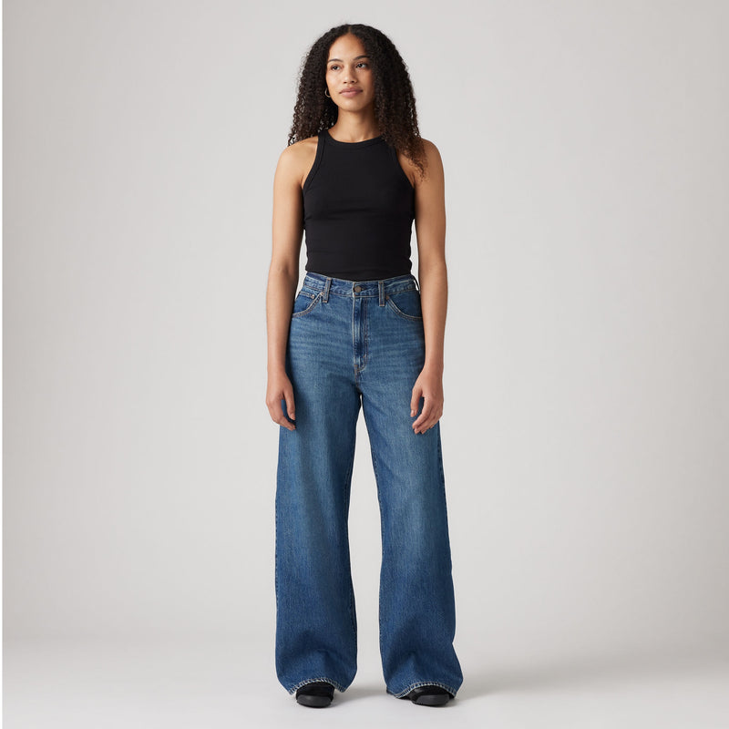 LEVI'S® WOMEN'S CINCH BAGGY JEANS - MED INDIGO - WORN IN
