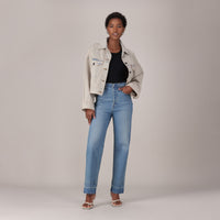 LEVI'S® WOMEN'S RIBCAGE STRAIGHT ANKLE JEANS - MED INDIGO - WORN IN
