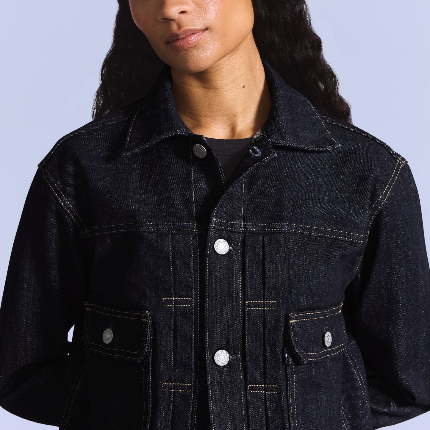 LEVI’S® BLUE TAB™ WOMEN’S TYPE II TRUCKER JACKET - DARK INDIGO FLAT FINISH