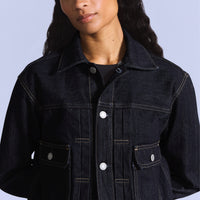 LEVI’S® BLUE TAB™ WOMEN’S TYPE II TRUCKER JACKET - DARK INDIGO FLAT FINISH
