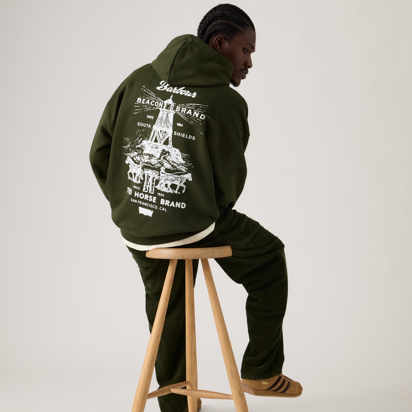 LEVI'S® X BARBOUR GRAPHIC HOODIE - GREEN