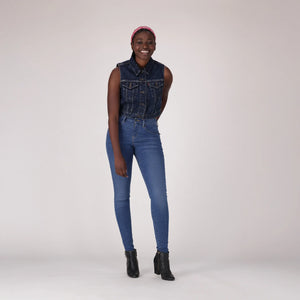 LEVI'S® CURVY SUPER SKINNY - DARK INDIGO - WORN IN