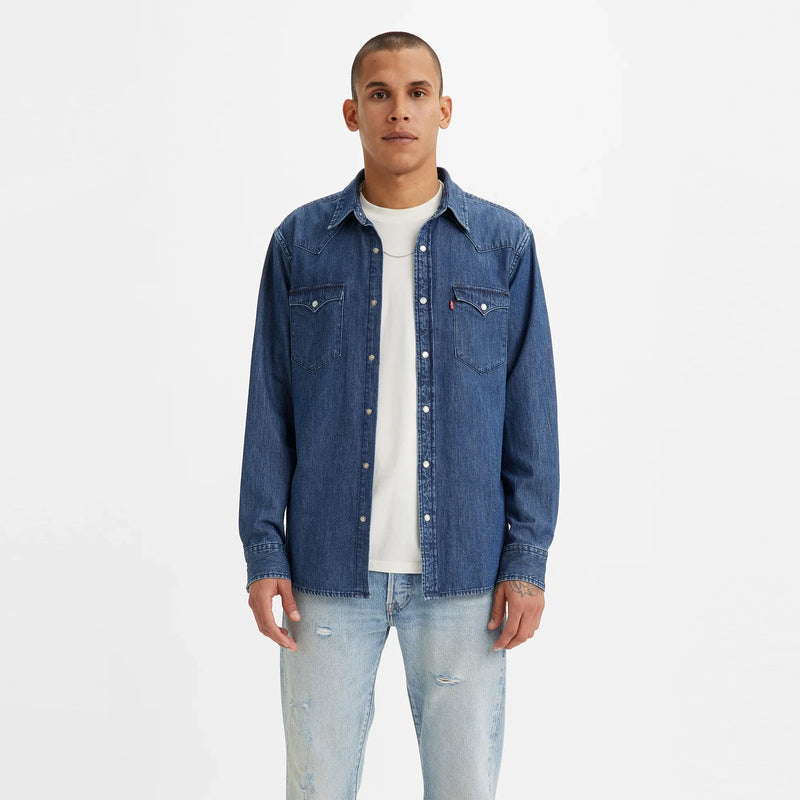 LEVI'S® MEN'S CLASSIC STANDARD FIT WESTERN SHIRT - DARK INDIGO - FLAT FINISH