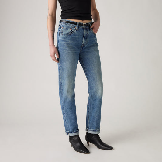 LEVI'S® WOMEN'S 501® ORIGINAL JEANS - MED INDIGO - WORN IN