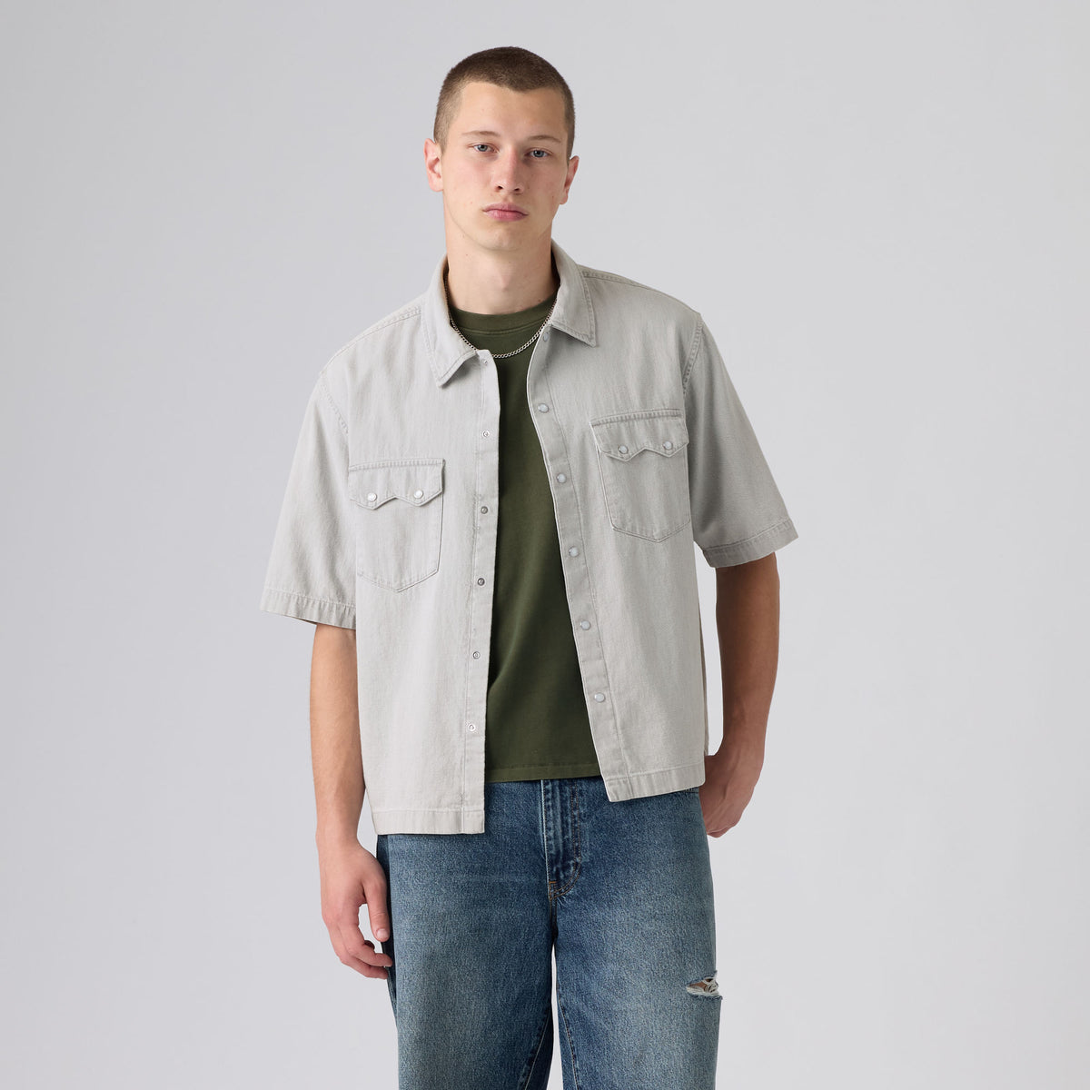 LEVI'S® MEN'S SHORT-SLEEVE BOXY WESTERN SHIRT - MULTI-COLOR