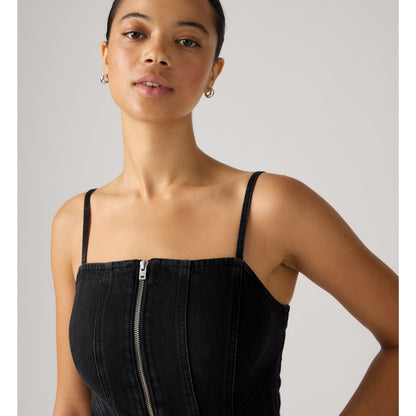 LEVI'S® WOMEN'S SEAMED JUMPSUIT - MED INDIGO - WORN IN