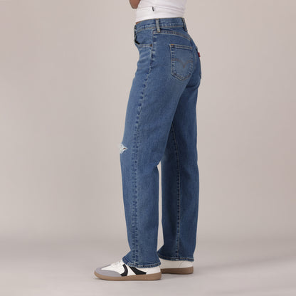 LEVI'S® WOMEN'S EASY DAD JEANS - MED INDIGO - WORN IN