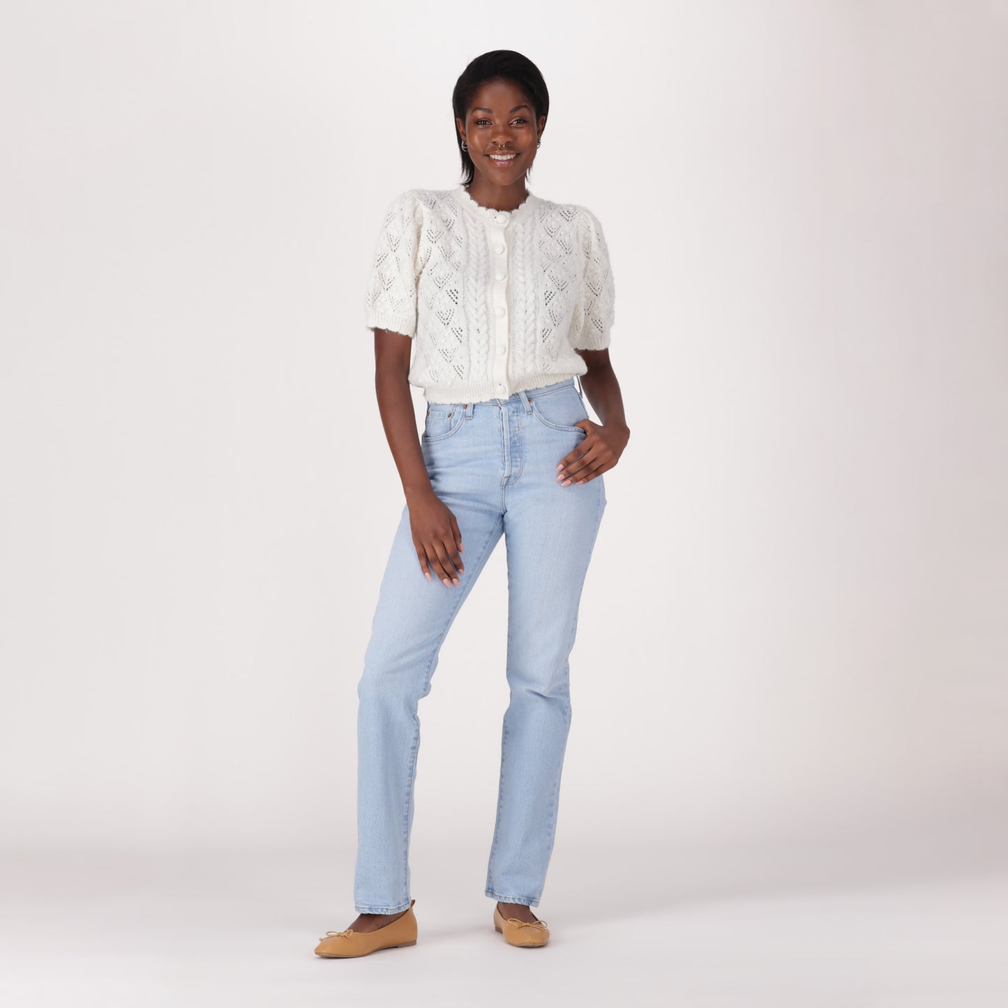 LEVI'S® WOMEN'S 501® ORIGINAL JEANS - MED INDIGO - WORN IN