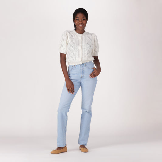 LEVI'S® WOMEN'S 501® ORIGINAL JEANS - MED INDIGO - WORN IN