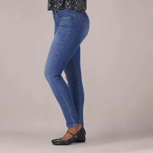 LEVI'S® WOMEN'S CURVY HIGH-RISE SUPER SKINNY  - MED INDIGO - WORN IN