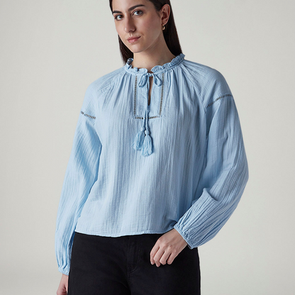 LEVI'S® WOMEN'S TEXTURED REGULAR FIT TOP - BLUE