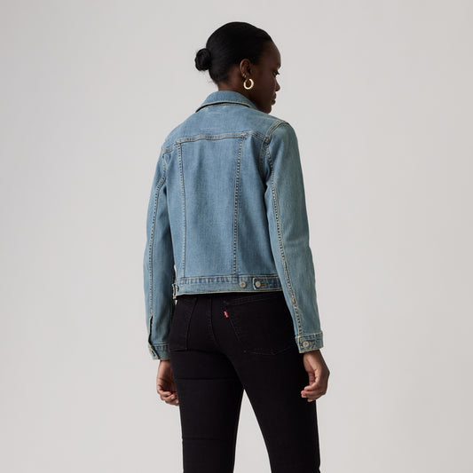 LEVI’S® WOMEN'S ORIGINAL TRUCKER JACKET - MED INDIGO - WORN IN