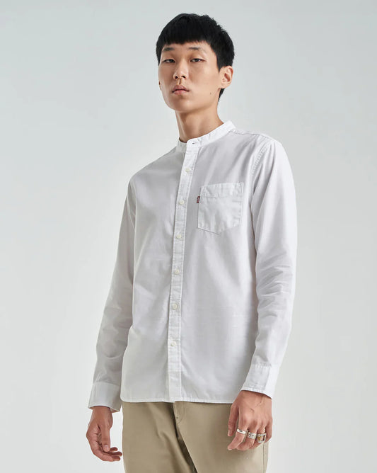 LEVI'Sยฎ MEN'S BANDED COLLAR 1 POCKET SHIRT - NEUTRAL