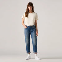 LEVI'S® WOMEN'S 501® ORIGINAL CROPPED JEANS - MED INDIGO - WORN IN