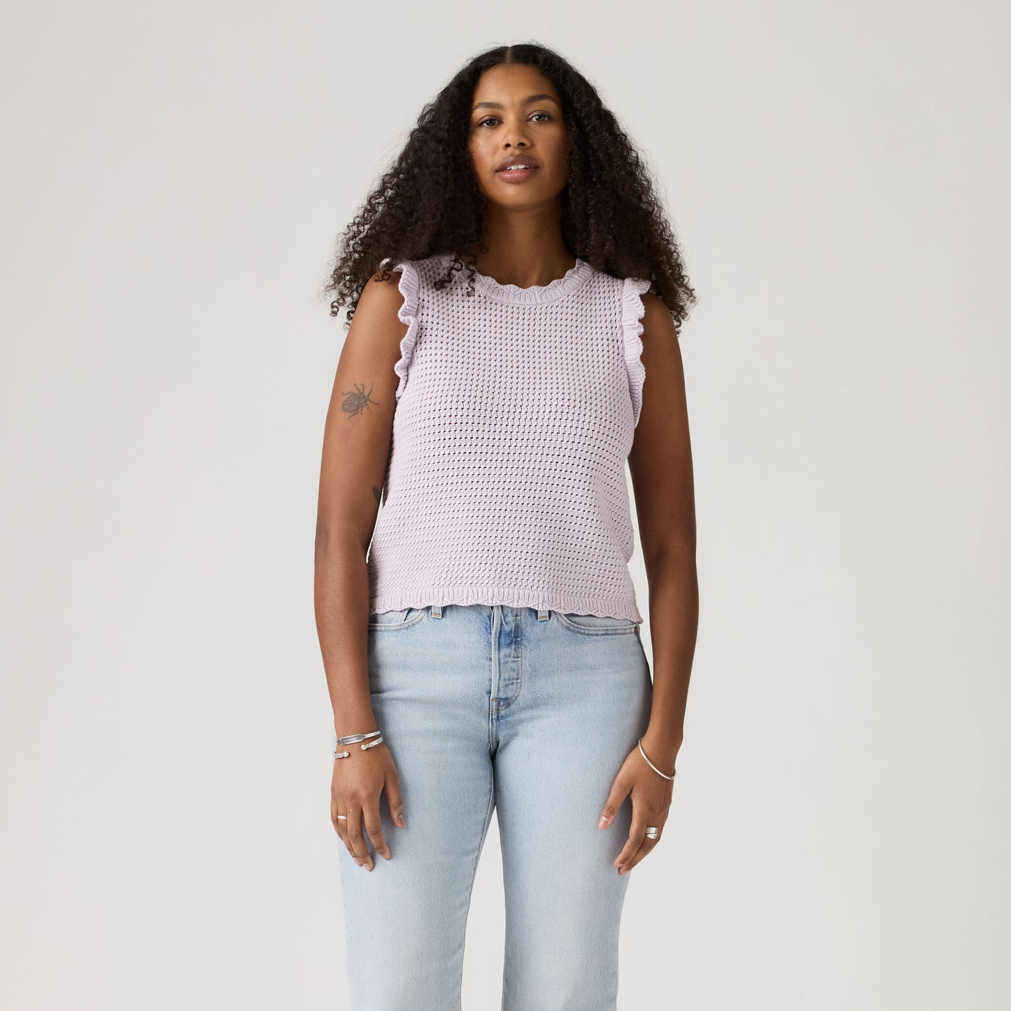 LEVI'S® WOMEN'S LULU FLUTTER SLEEVE SWEATER TANK - BLUE