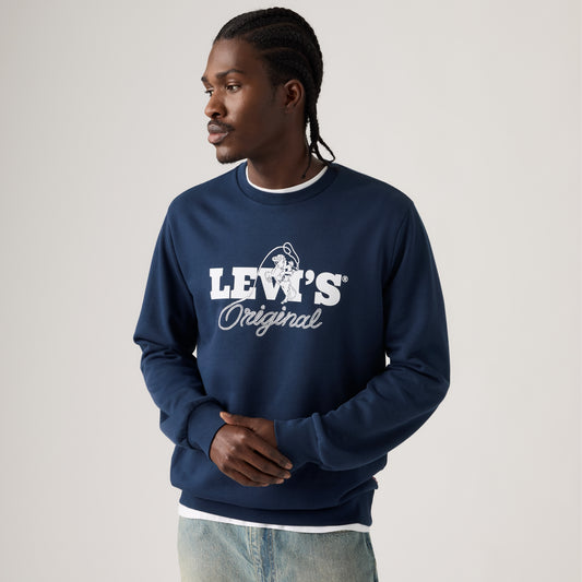 LEVI'S® MEN'S STANDARD FIT GRAPHIC CREWNECK SWEATSHIRT - BLUE