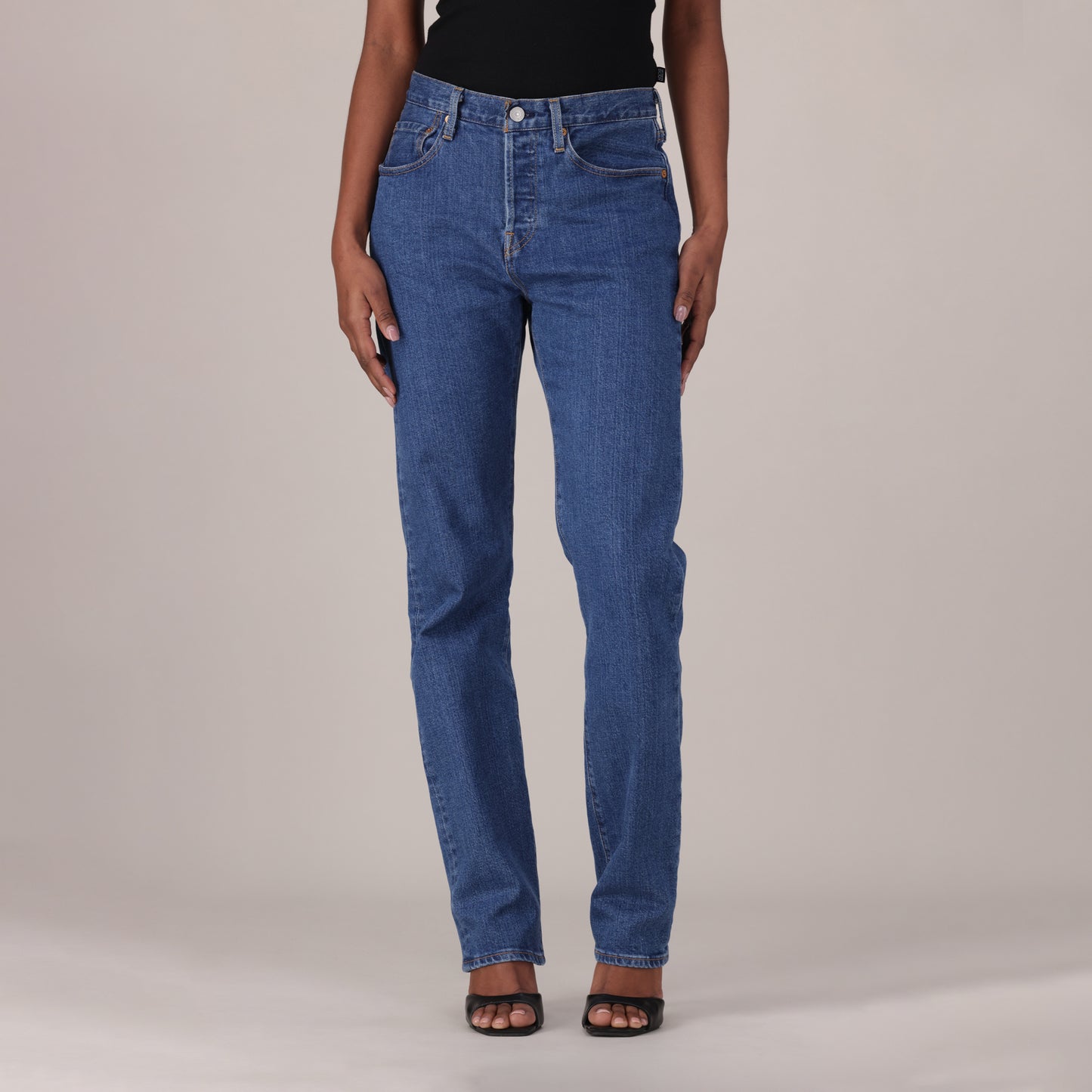 LEVI'S® WOMEN'S 501® ORIGINAL JEANS - MED INDIGO - WORN IN