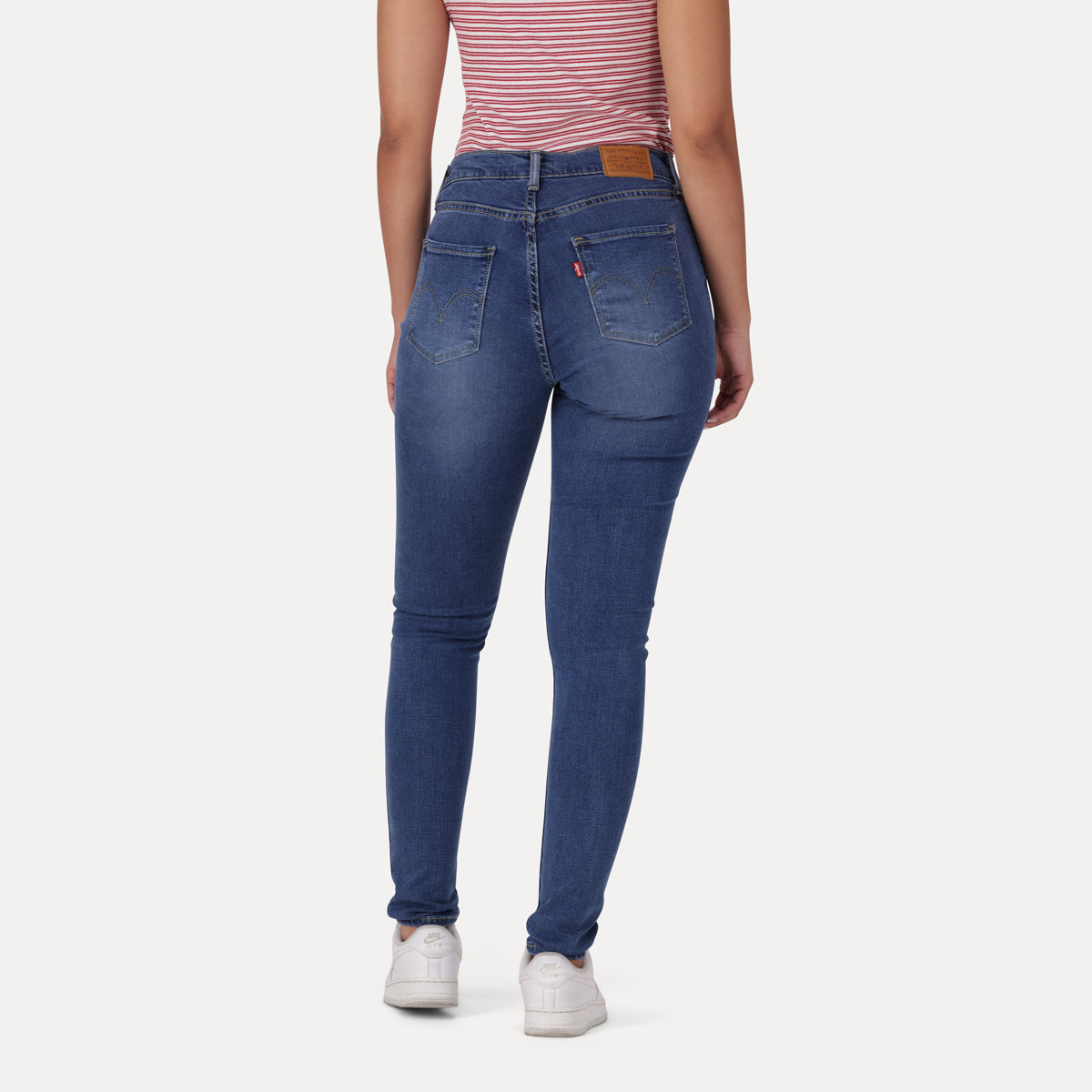 LEVI'S® WOMEN'S CURVY HIGH-RISE SUPER SKINNY  - MED INDIGO - WORN IN