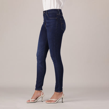LEVI'S® WOMEN'S 720 HIGH-RISE SUPER SKINNY JEANS - DARK INDIGO - WORN IN