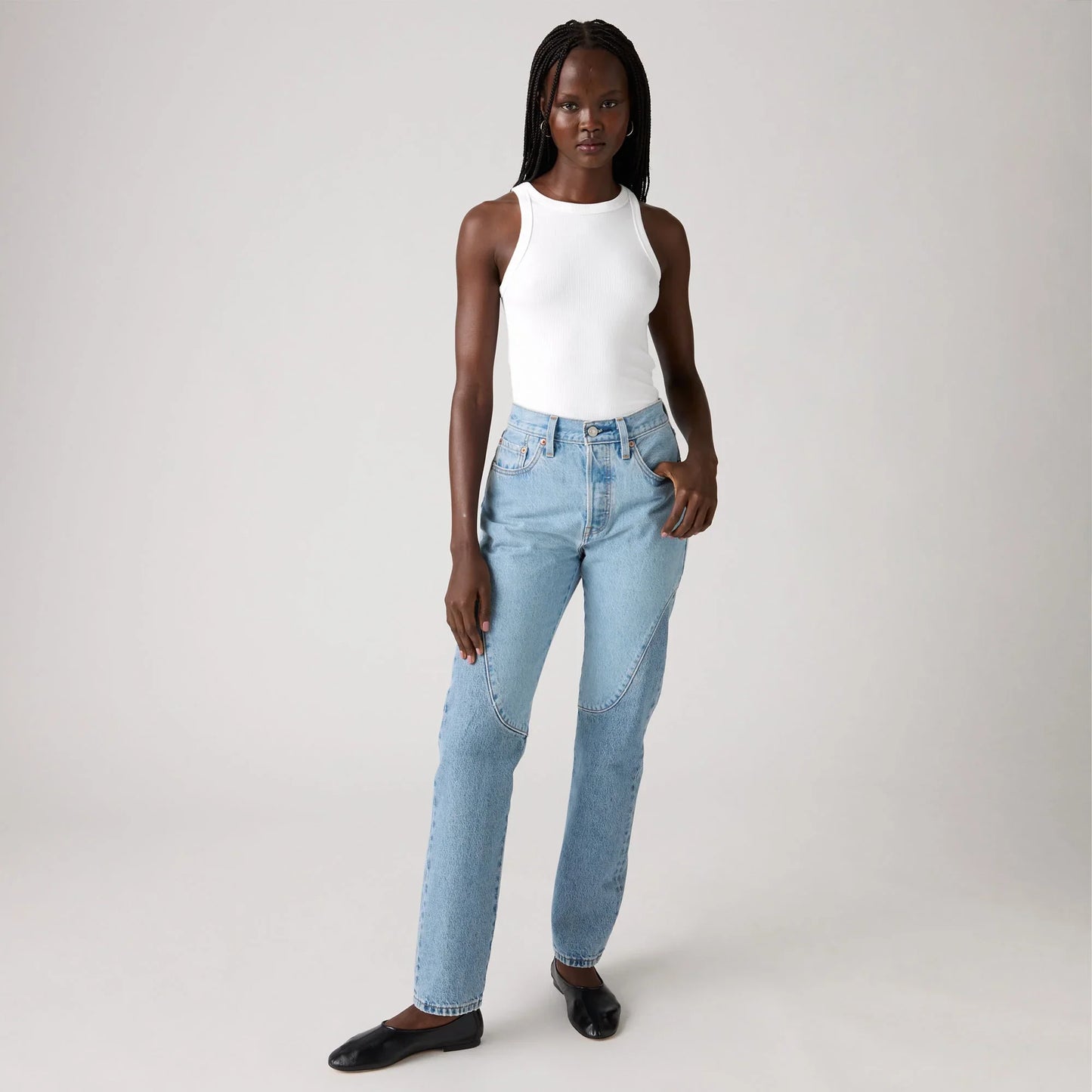 LEVI'S® WOMEN'S 501® ORIGINAL JEANS - MED INDIGO - WORN IN