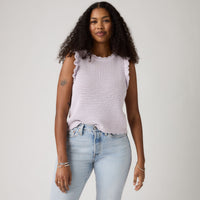 LEVI'S® WOMEN'S LULU FLUTTER SLEEVE SWEATER TANK - BLUE