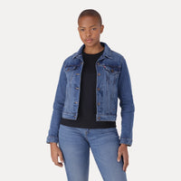 LEVI’S® WOMEN'S ORIGINAL TRUCKER JACKET - MED INDIGO - WORN IN