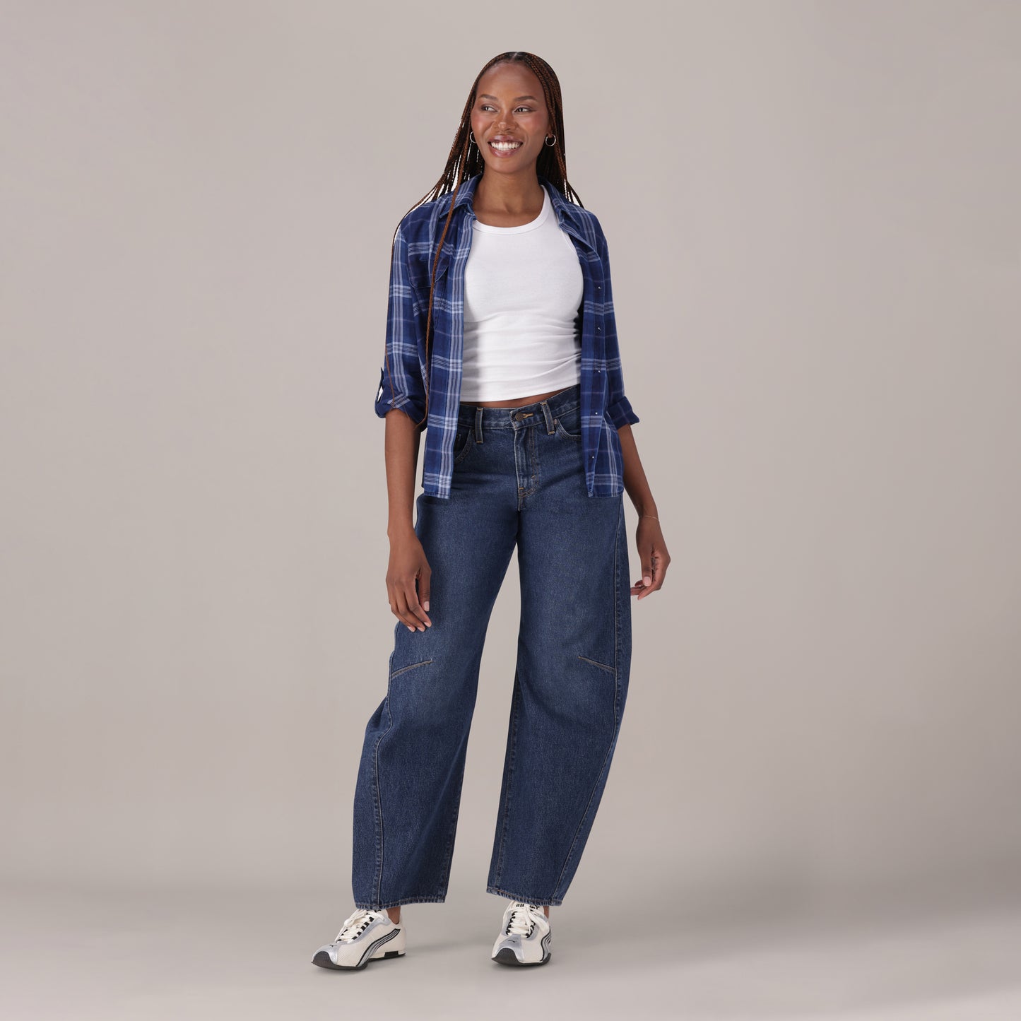 LEVI'S® WOMEN'S CINCH BARREL JEANS - DARK INDIGO - WORN IN