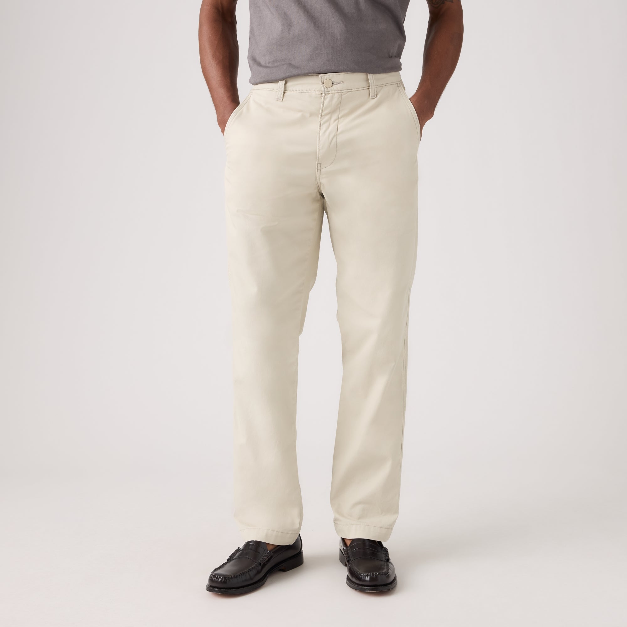 Levi's XX CHINO アイボリー リラックスストレートW36 ② LEVI'S® MEN'S XX CHINO AUTHENTIC RELAXED LIGHTWEIGHT PANTS - NEUTRAL