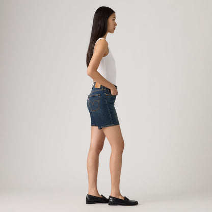 LEVI'S® WOMEN'S 501® MID-THIGH SHORTS - DARK INDIGO - WORN IN