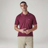 LEVI'S® MEN'S SOLID MAROON PIQUE POLO T-SHIRT - RED