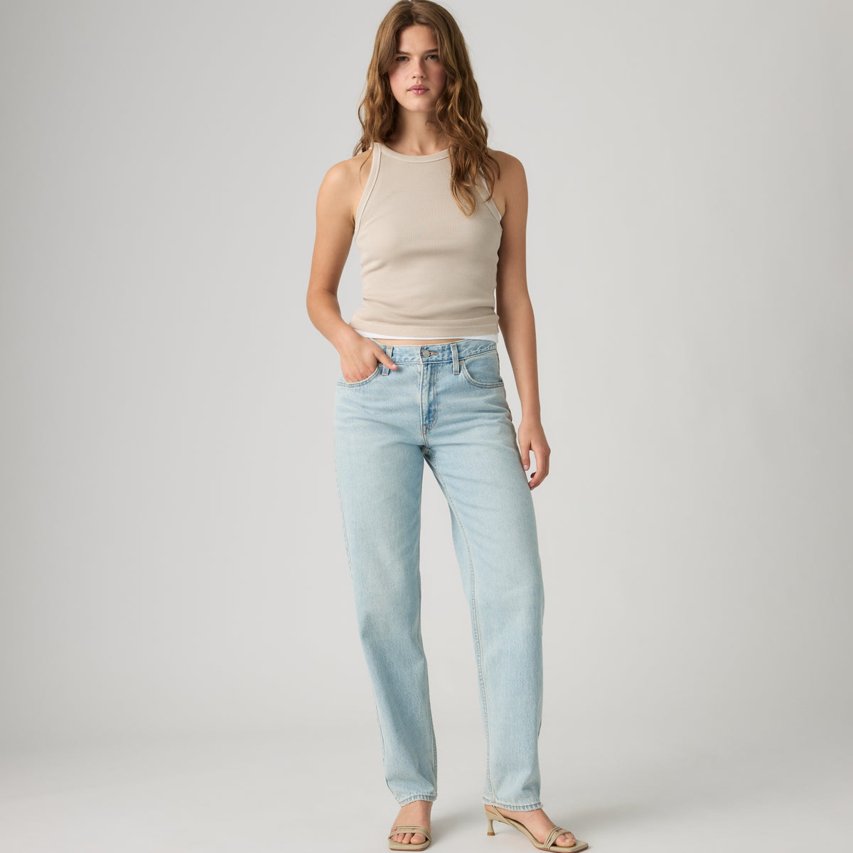 LEVI'S® WOMEN'S LOOSE TAPER JEANS - MED INDIGO - WORN IN