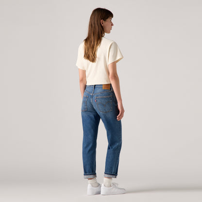 LEVI'S® WOMEN'S 501® ORIGINAL CROPPED JEANS - MED INDIGO - WORN IN