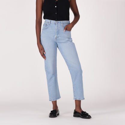 LEVI'S® WOMEN'S 501® ORIGINAL CROPPED JEANS - MED INDIGO - WORN IN