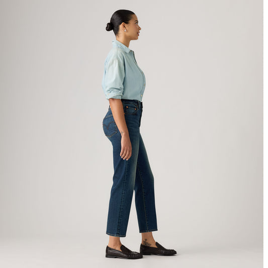 LEVI'S® WOMEN'S RIBCAGE STRAIGHT ANKLE JEANS - DARK INDIGO - WORN IN