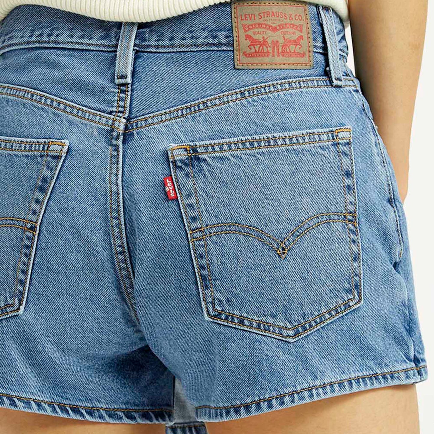 LEVI'S WOMENS HIGH RISE NAVY REGULAR FIT SKORT