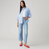 LEVI'S® WOMEN'S RIBCAGE STRAIGHT ANKLE JEANS - MED INDIGO - WORN IN