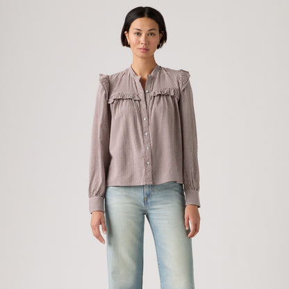 LEVI'S® WOMEN'S GIANNA LONG-SLEEVE BLOUSE - RED