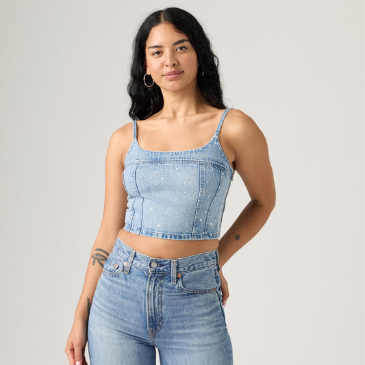 JADINE DENIM CAMI TANK DAZZLE ME TANK